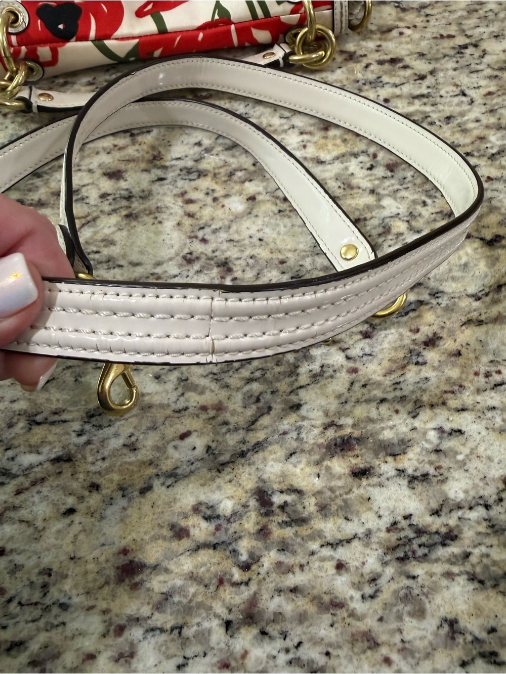 Coach Poppy 22439 Hard to Find Floral Embroidered 2 Way Crossbody Handbag Red - Picture 15 of 16